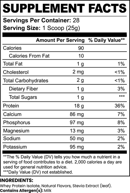 Chocolate Whey Isolate Protein Powder, 1.54 lbs